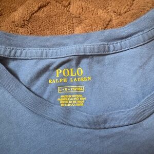 Polo by Ralph Lauren Blue Tee with Yellow Logo